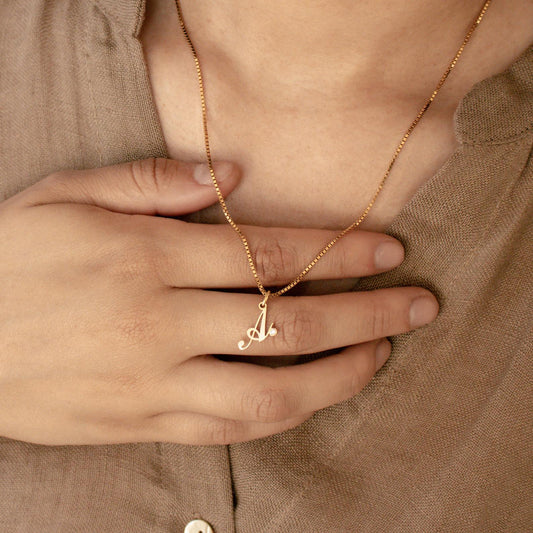 Tiny Initial Necklace